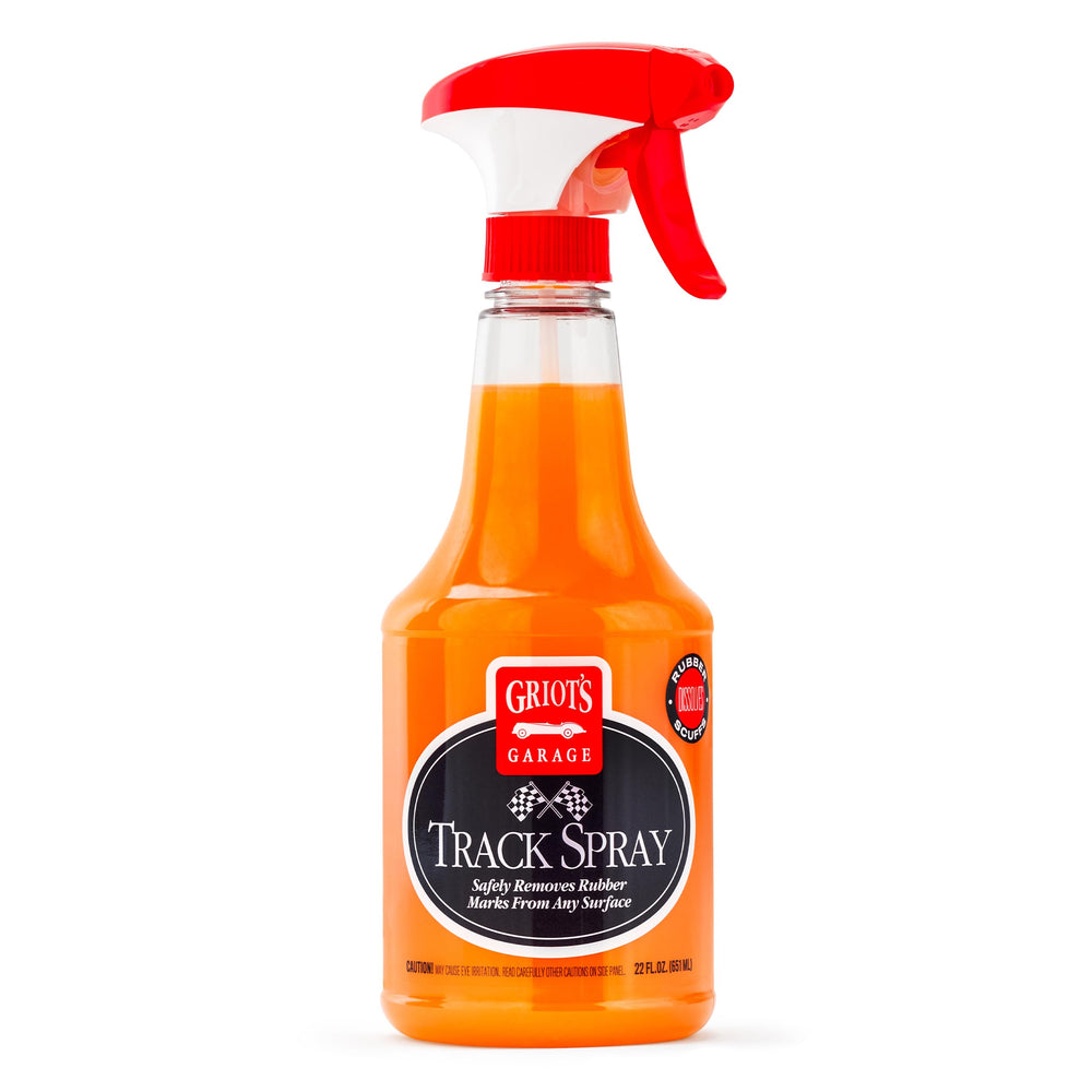 Griot's Garage Track Spray bottle close-up for easy panel cleaning.