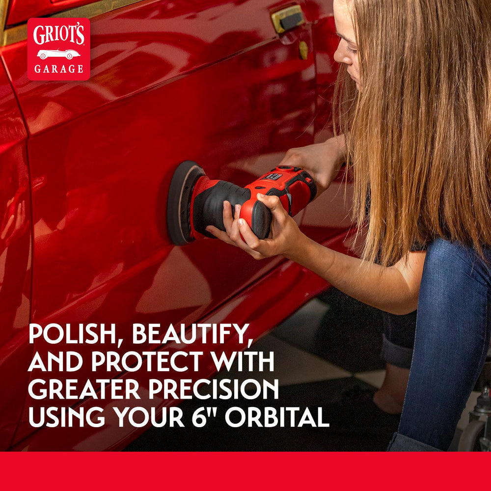 Griot's Garage vented backing plate improves feedback and speeds up correction.