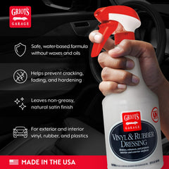 Applied to trim for satin finish, Griot's Garage dressing in action.