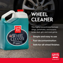 Griot's Garage Wheel Cleaner sprays onto the wheel to remove grime safely.