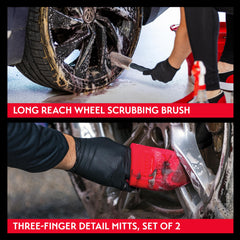 Griot's Garage wheel cleaning kit packaging highlights all included detailing tools