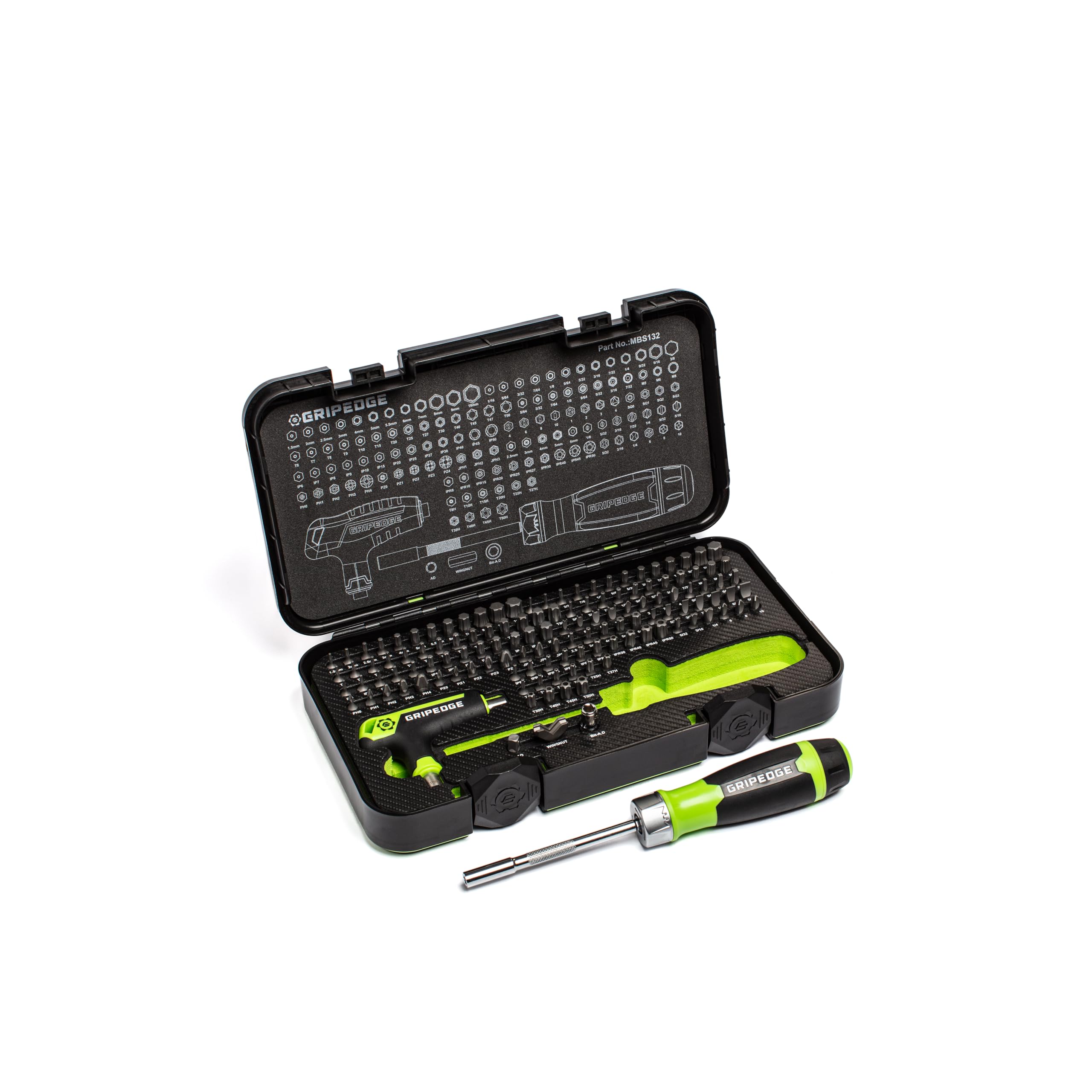 Grip Edge 1/4 in hex to square adapter for versatile tools.