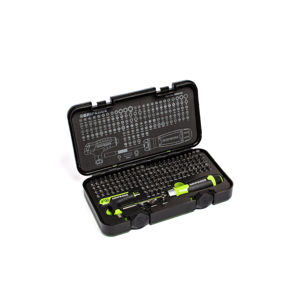 Grip Edge T-handle bit driver for comfortable extended use.