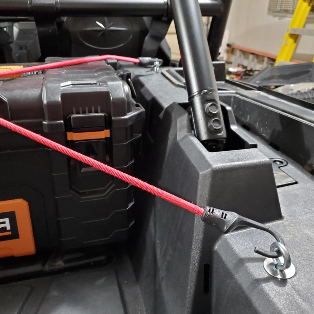 Quick, tool-free installation into 1-inch Polaris bed holes.