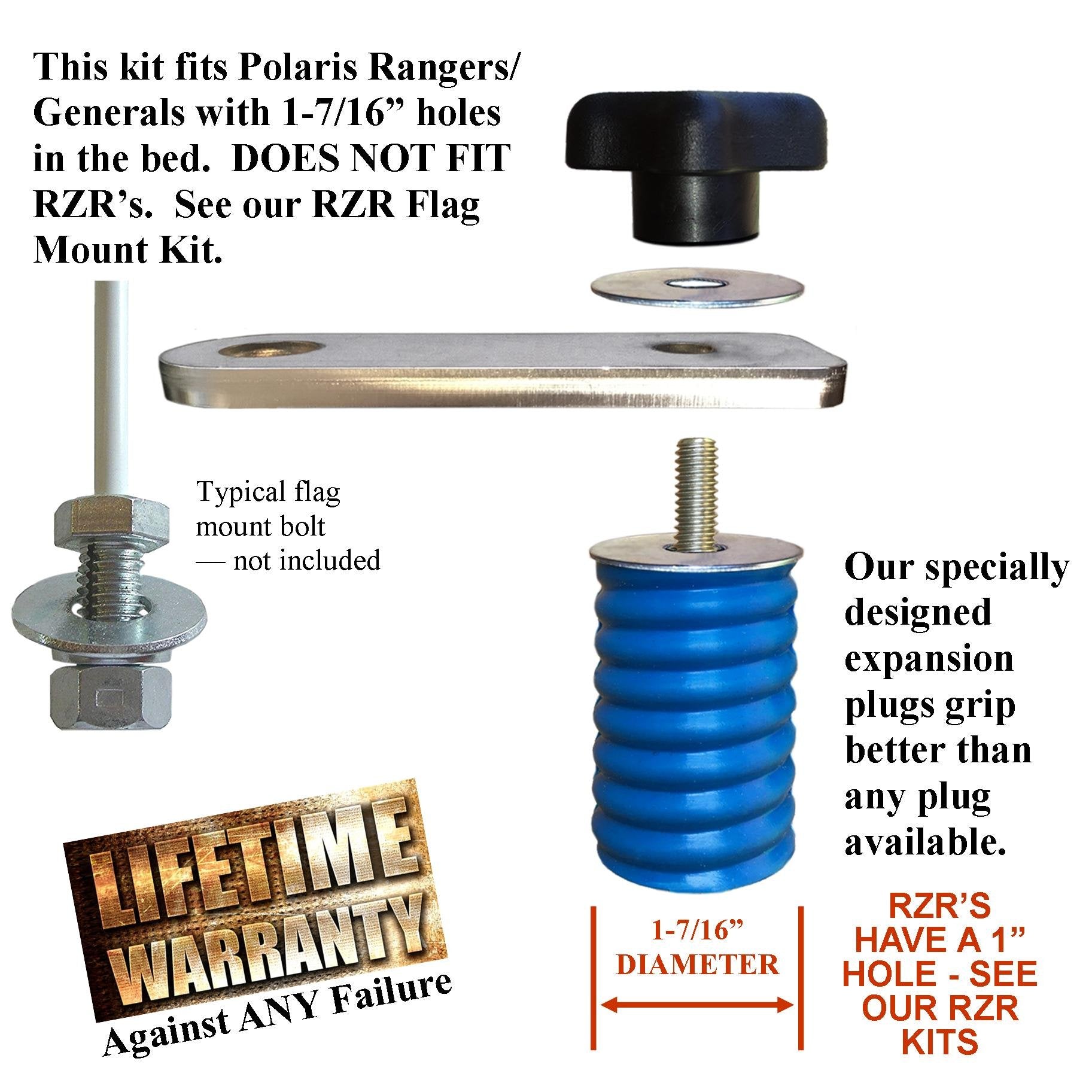 GripPRO quick-release flag holder simplifies installation on the trail.