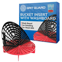 Grit Guard bucket insert with washboard combo keeps dirt at the bottom.