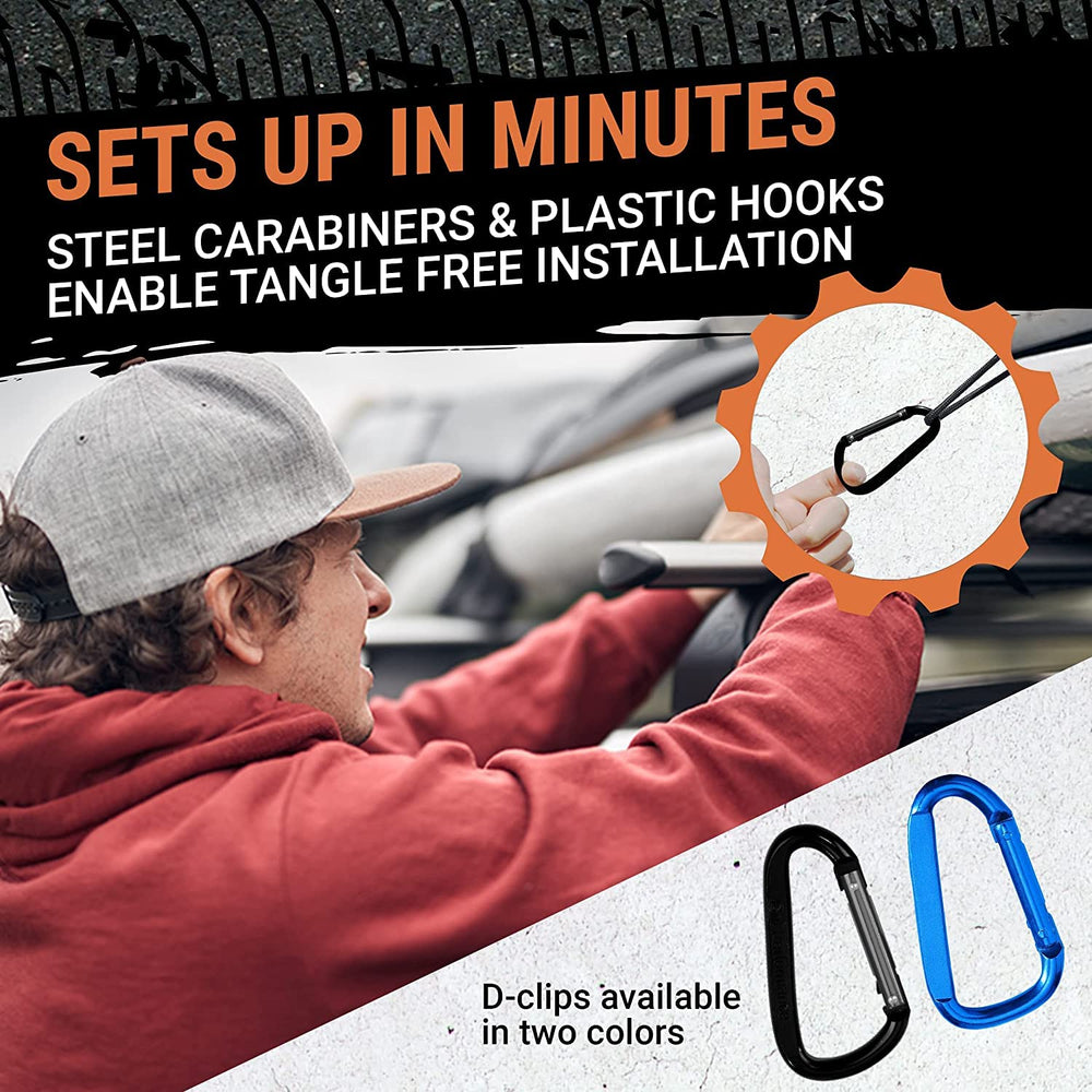 Grit Performance elastic cargo net providing flexible, strong hold