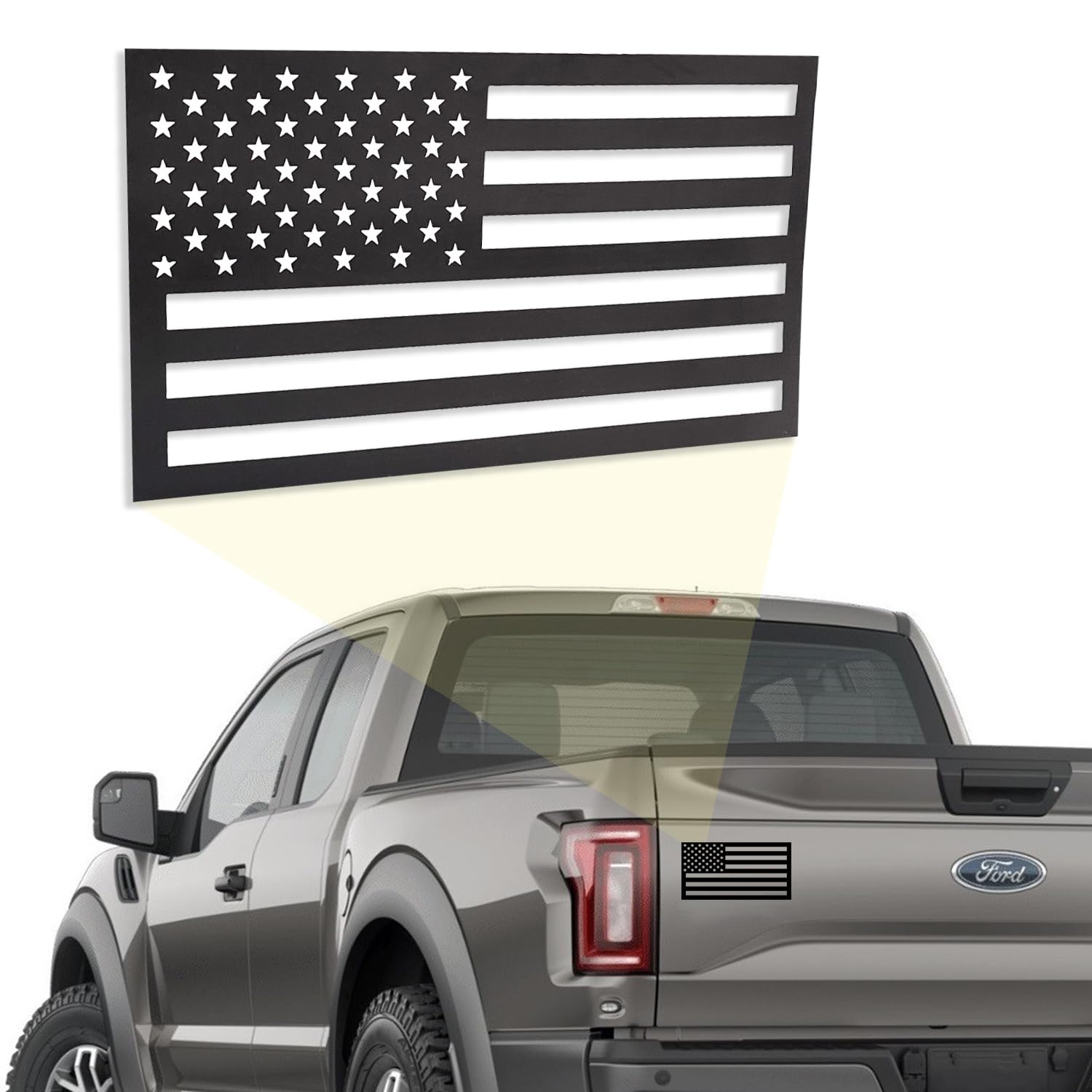 GRITKULTURE American Flag magnet 2-pack mounted on a truck for bold patriotism and strong hold