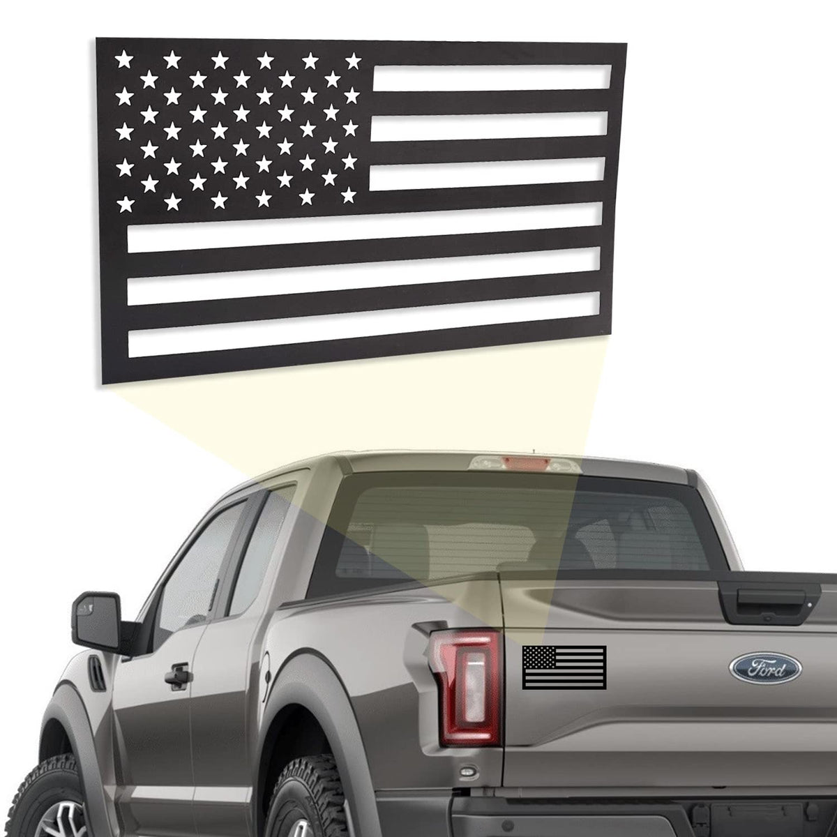 GRITKULTURE American Flag Perfect-Cut magnet on trucks provides bold visibility.