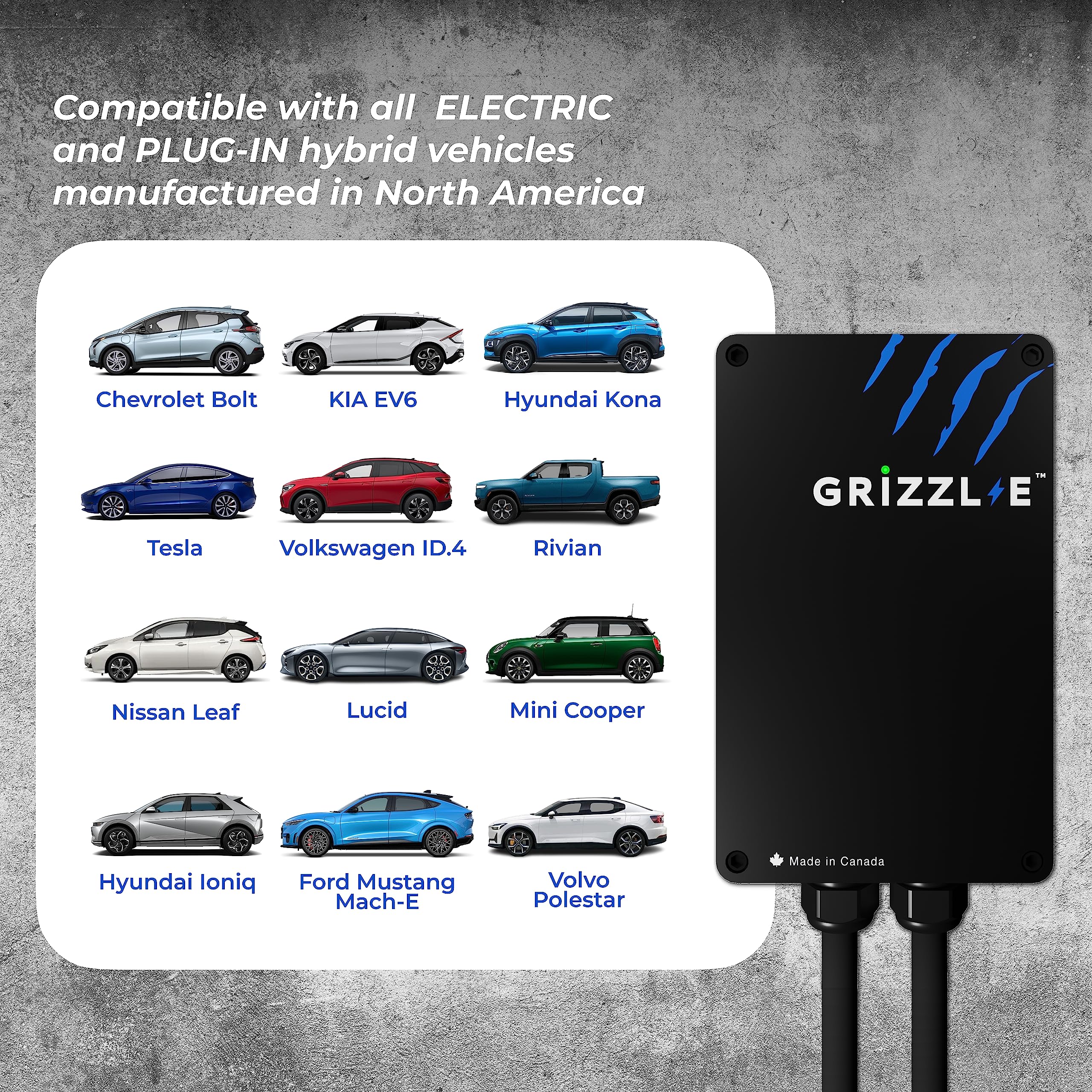 Grizzl-E Classic installed in a garage with easy mounting and portability