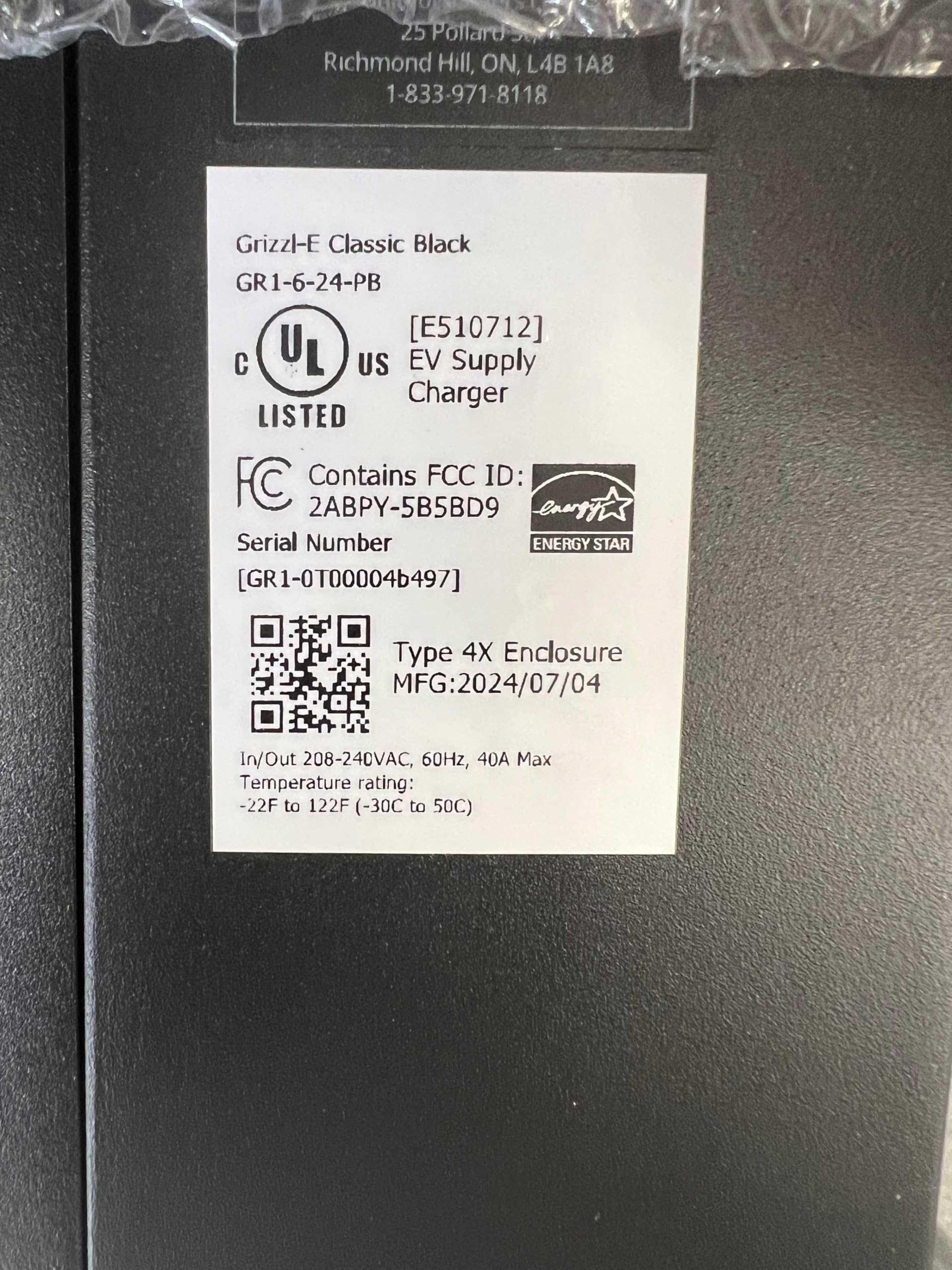 Simple, installation-ready Grizzl-E Classic with 14-50R outlet setup