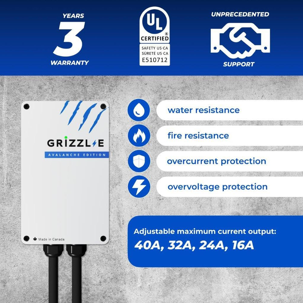 Grizzl-E Avalanche Edition NEMA 14-50 plug supports high-power connection.