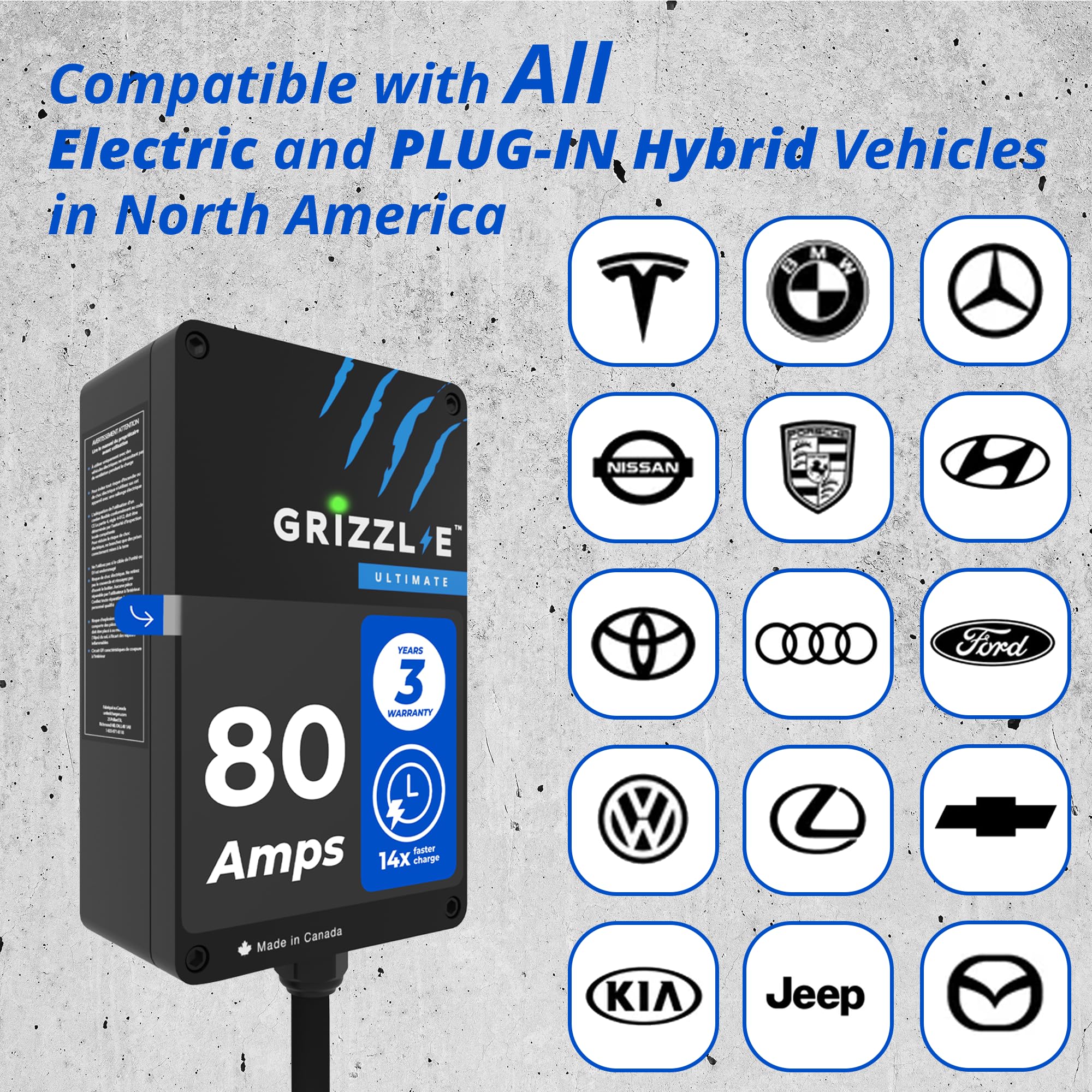 Grizzl-E Ultimate Wi-Fi antenna improves connectivity for reliable charging.