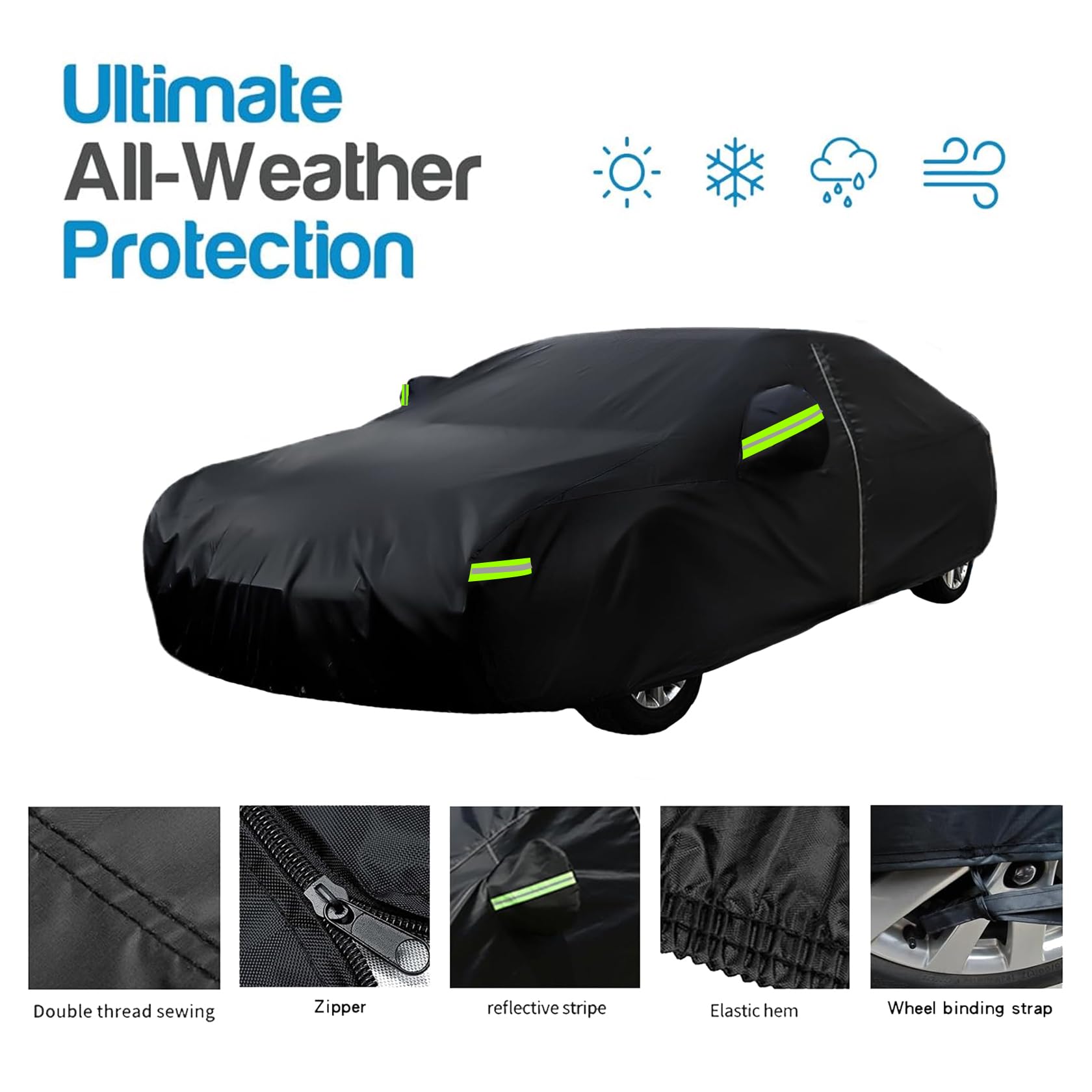 GrondNictory sedan car cover windproof design for secure placement