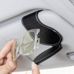 GshionLyfe car visor organizer stores sunglasses and cards neatly.