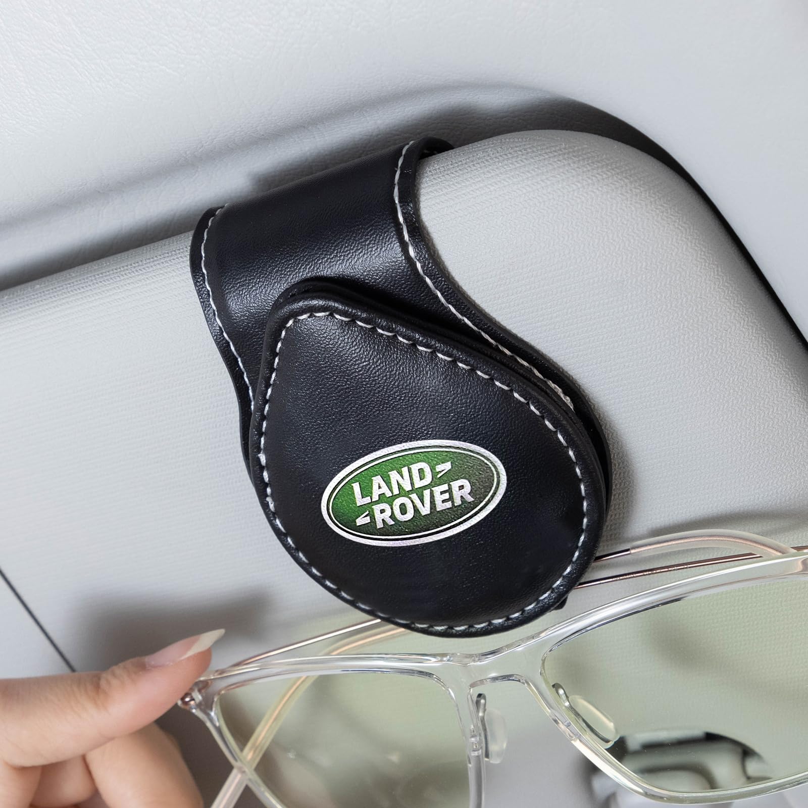 GshionLyfe sunglasses holder clip on visor for secure driving access.