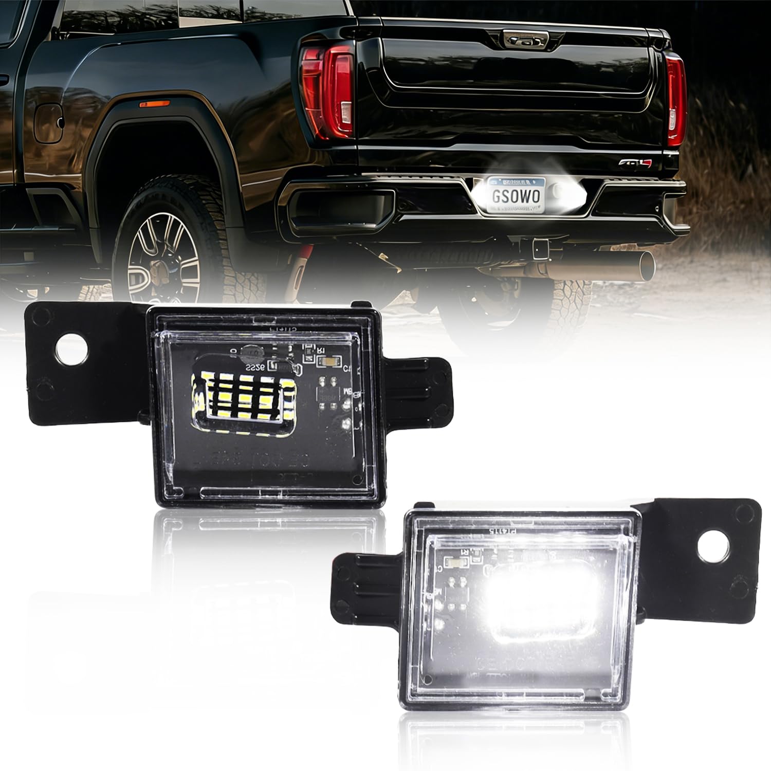 GSOWO LED license plate light package, ready for quick upgrade and improved visibility.