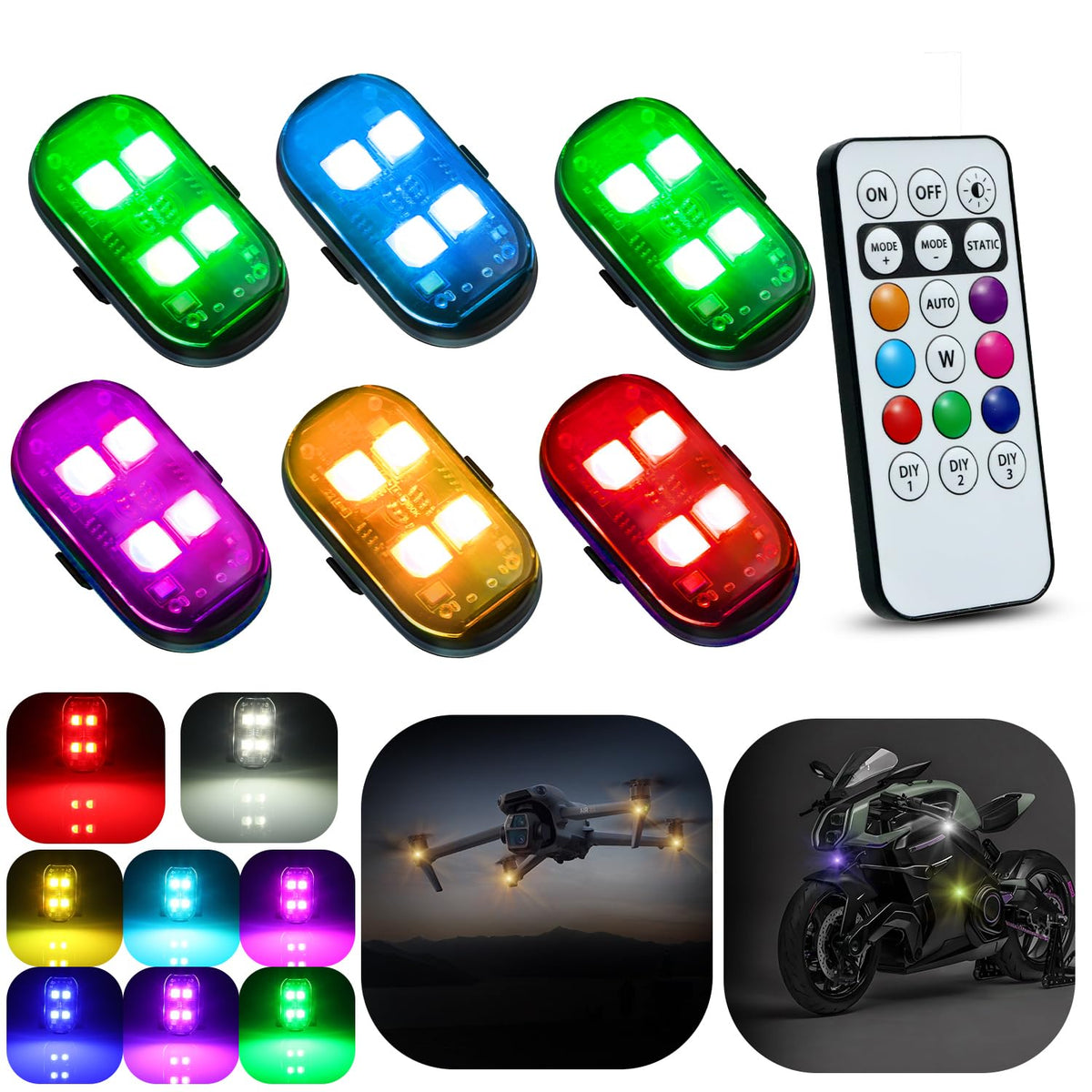 GSOWO upgrade strobe light with remote enables quick RGB mode changes.