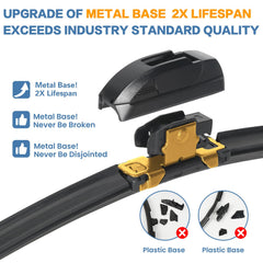GSPSCN wiper blades pack2 rear view highlights dual-blade design for even contact
