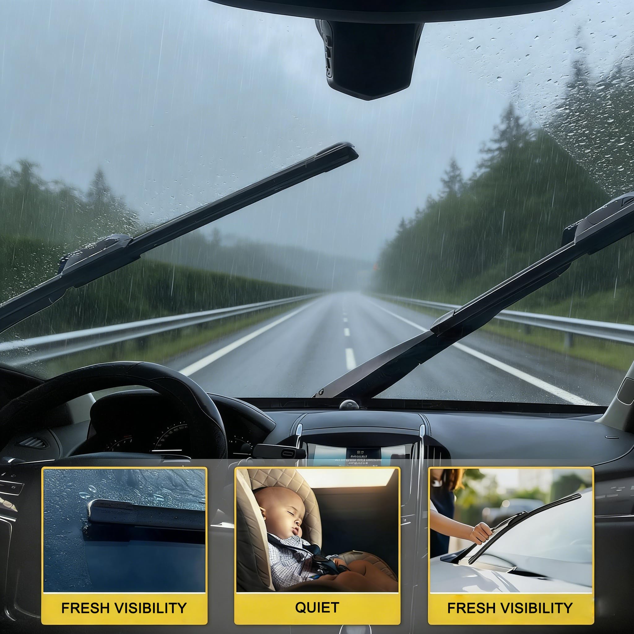 GSPSCN complete wiper blades kit with installation guide highlights easy setup