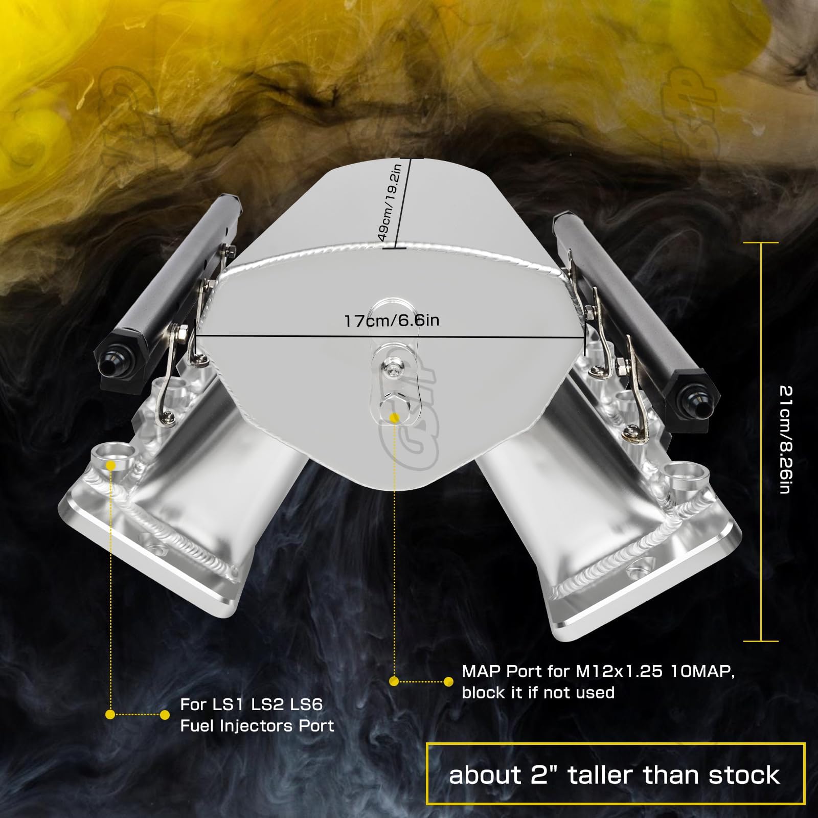 GSTP aluminum intake manifold showing heat-resistant construction