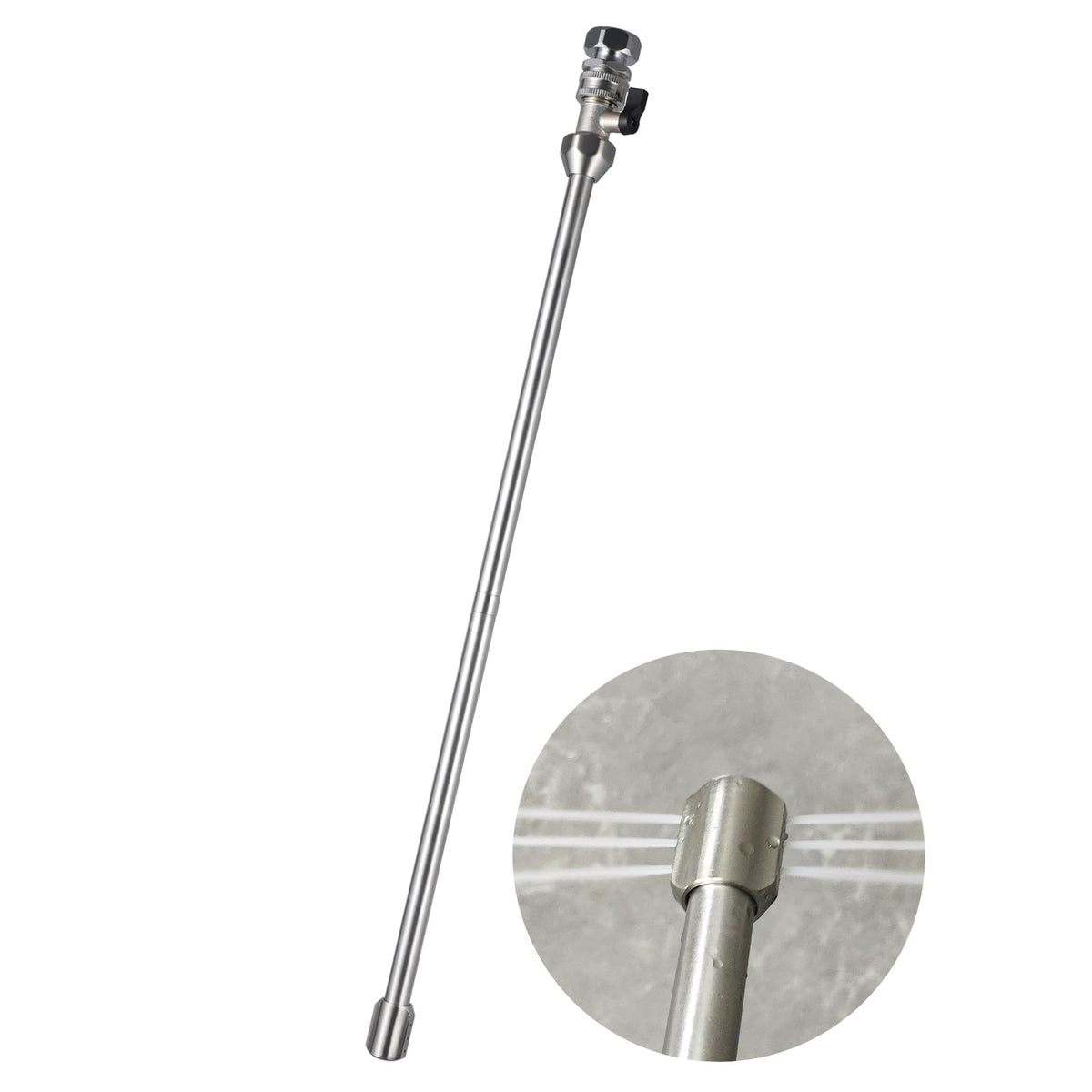 G-Sunny all-metal RV toilet wand with shut-off valve enables controlled water flow.
