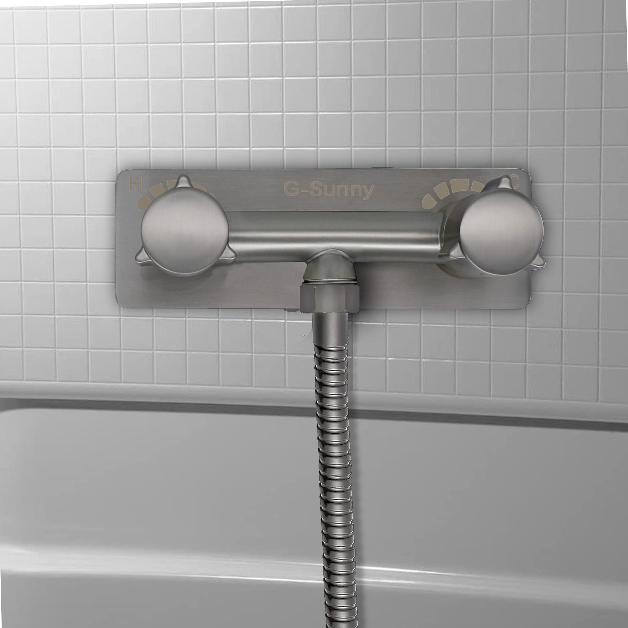 G-Sunny brushed nickel diverter valve endures outdoor conditions and hoses.