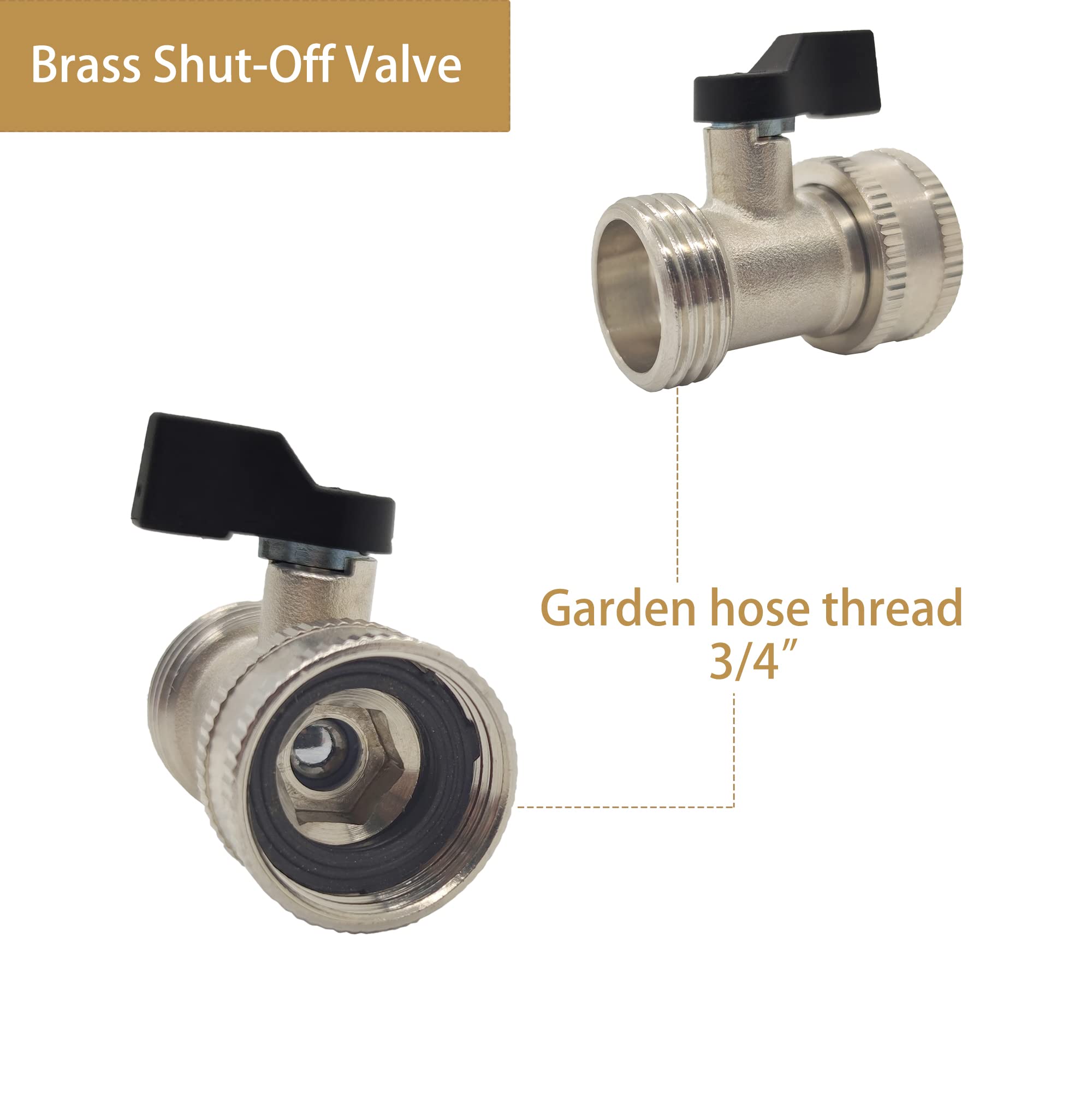 GSunny wand connected to garden hose for easy RV flushing.