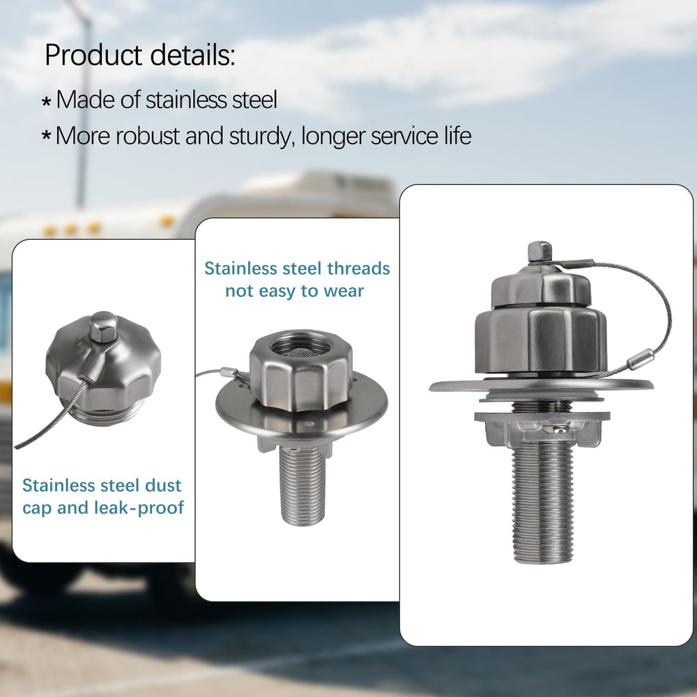 G-Sunny RV city water inlet includes check-valve assembly for reliability.