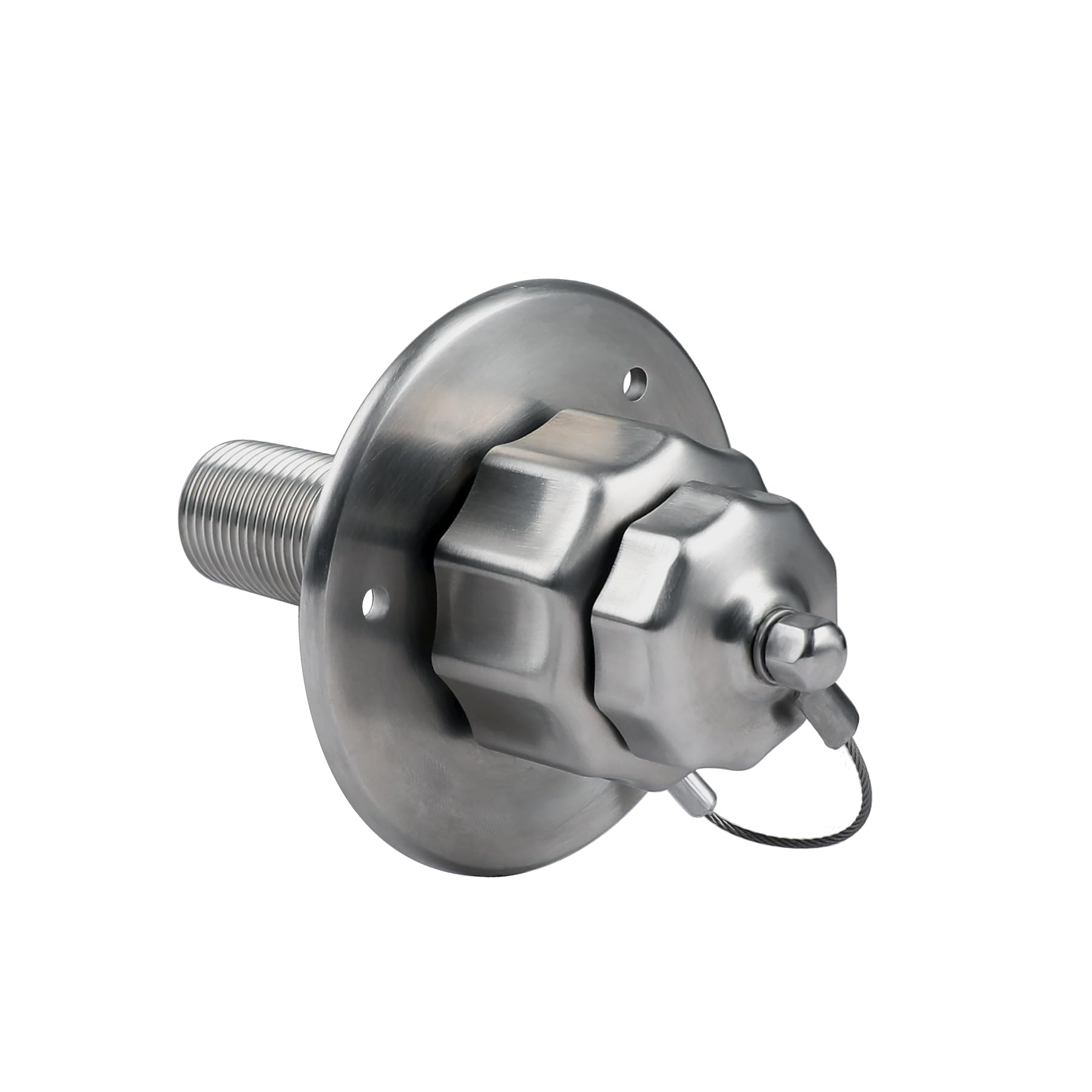 G-Sunny RV city water inlet shows metal dust cap to keep water clean.