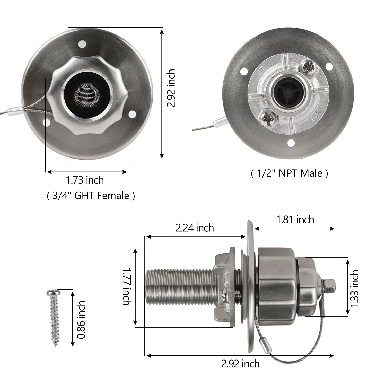 G-Sunny RV city water inlet features patented design for easy installation.
