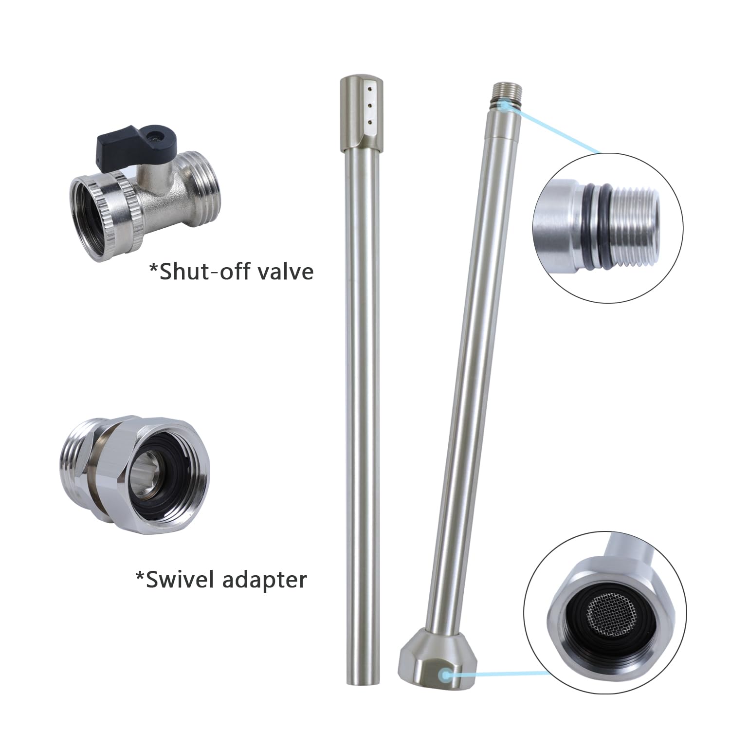 G-Sunny 32.3 inch stainless steel tube provides extended reach.