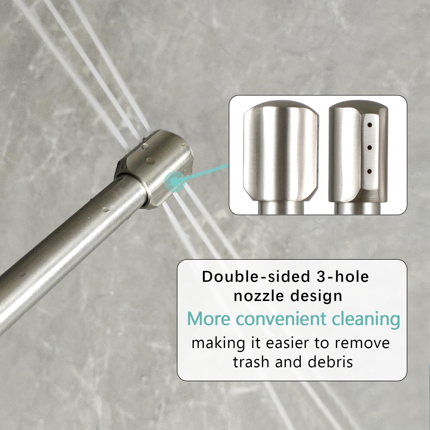 G-Sunny RV wand with 360-degree brass swivel adapter for flexible tank access.