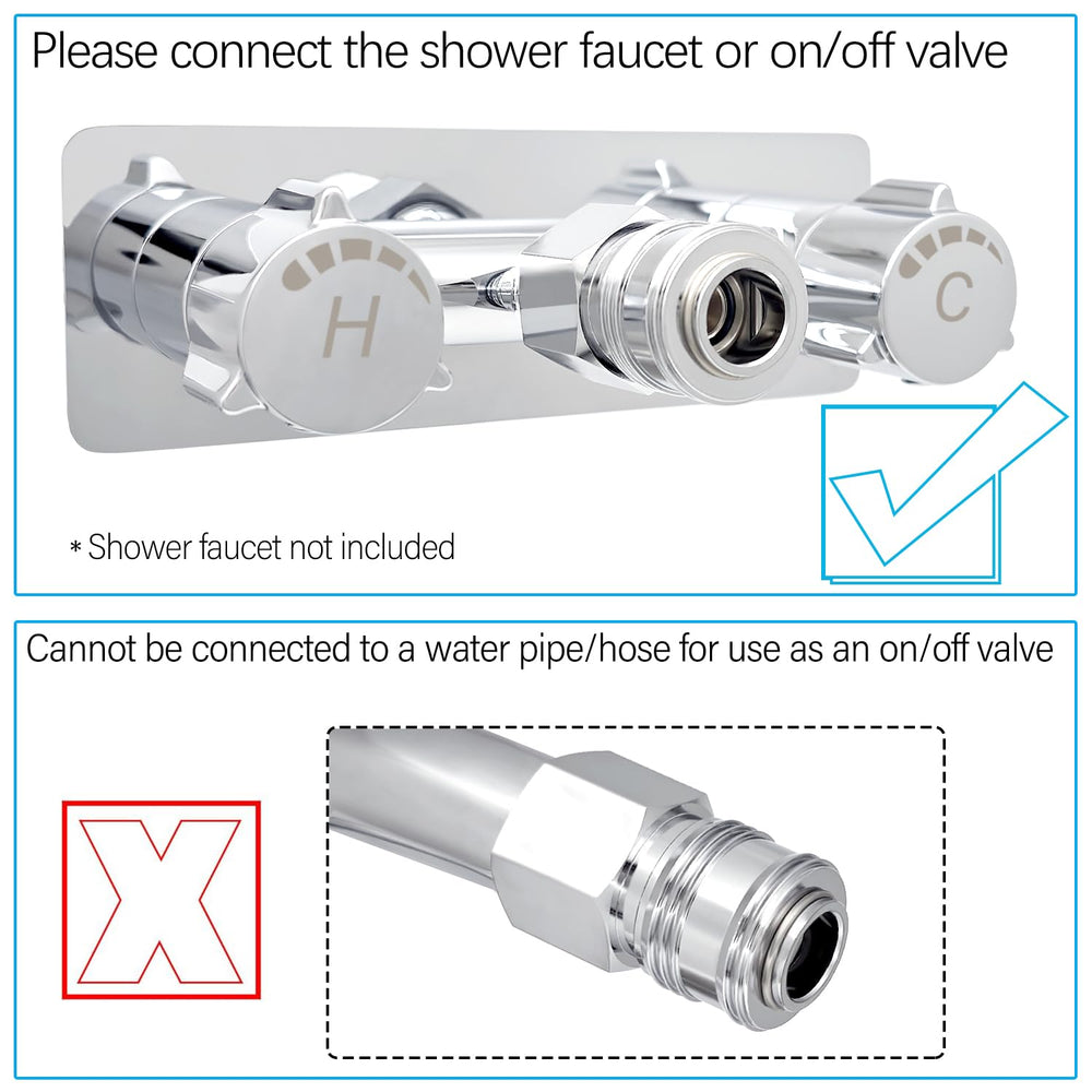 G-Sunny shower hose adapter 1/2-inch demonstrates leak-free connection to RV faucet.