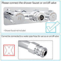 G-Sunny shower hose adapter 1/2-inch demonstrates leak-free connection to RV faucet.