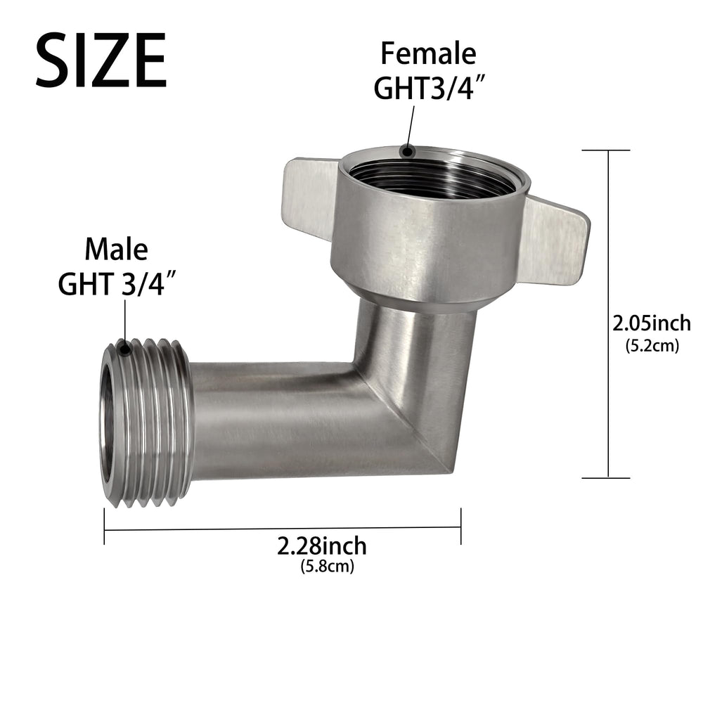 G-Sunny 90-degree elbow helps prevent hose kinking