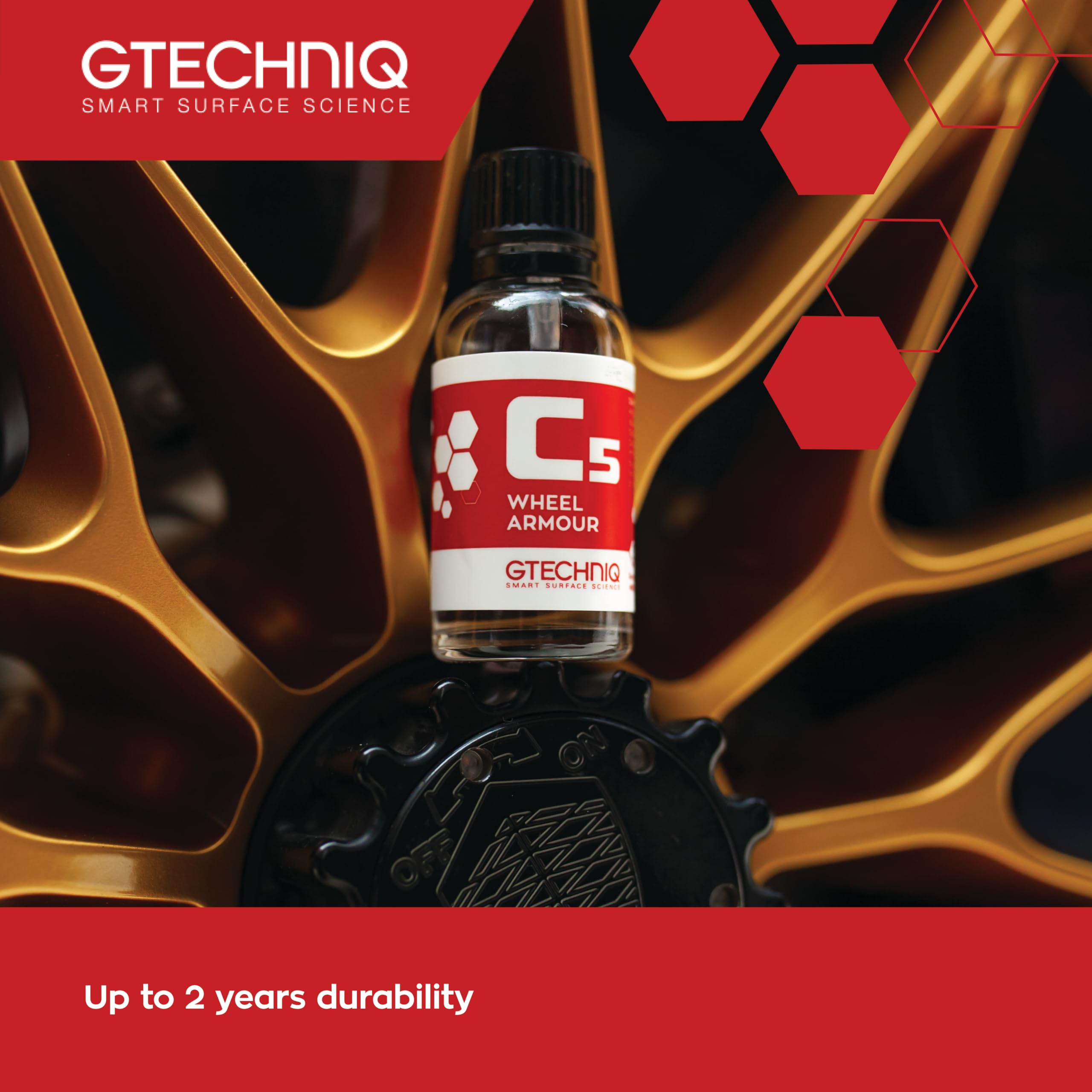 Gtechniq C5 Wheel Armour forms a road grime barrier on alloy wheels