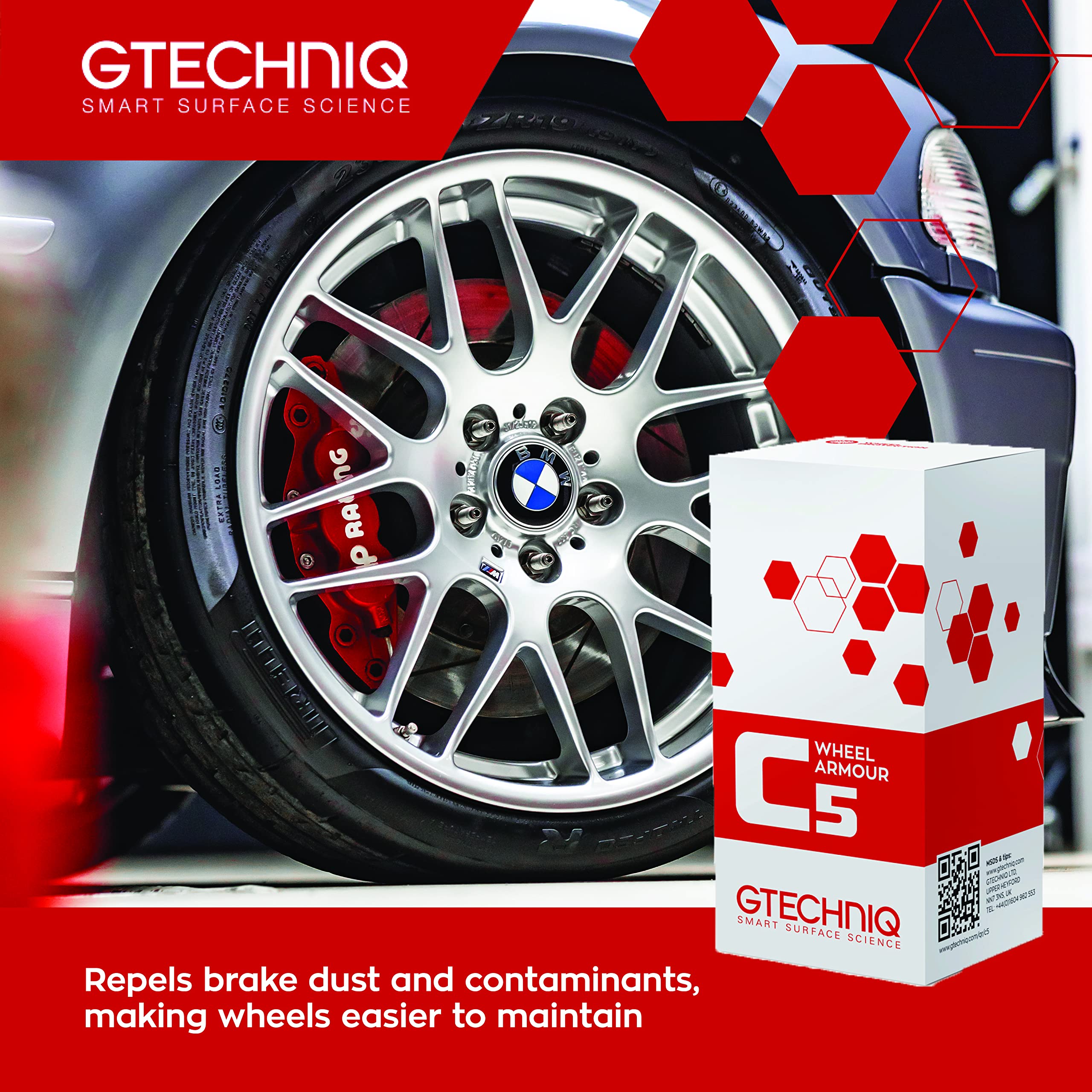 Gtechniq C5 Wheel Armour finish beads water on wheel after application