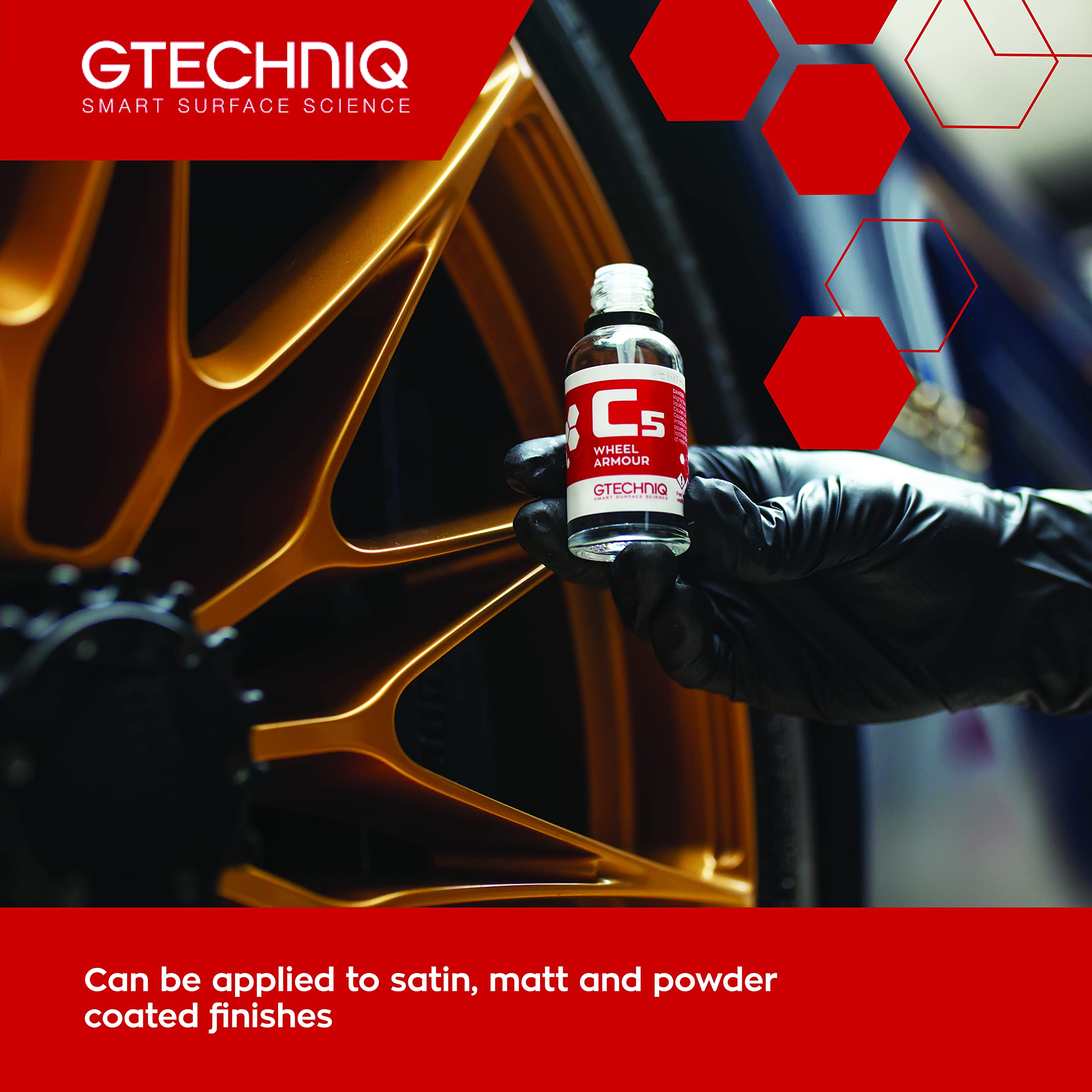 Gtechniq C5 Wheel Armour wheel close-up showing a protected finish