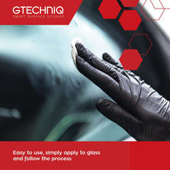 Gtechniq G1 glass coating application on surface for durable protection.