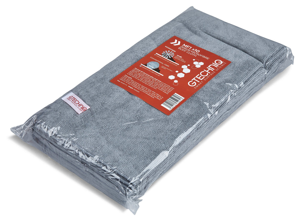 Gtechniq MF1 ZeroR microfiber cloth showing ultra-soft fibers for delicate surfaces