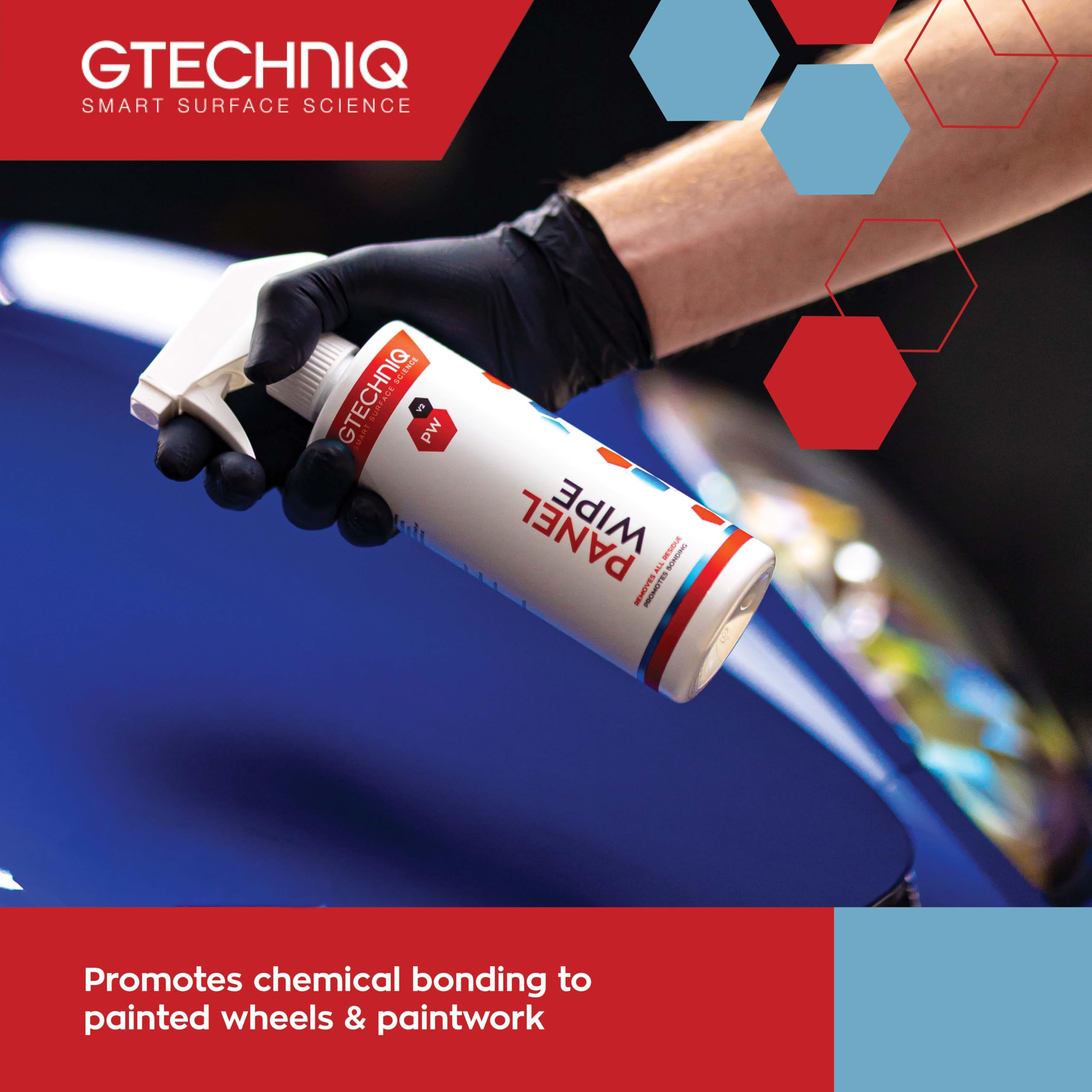 Gtechniq Panel Wipe surface-decontamination close-up shows prepared surface.