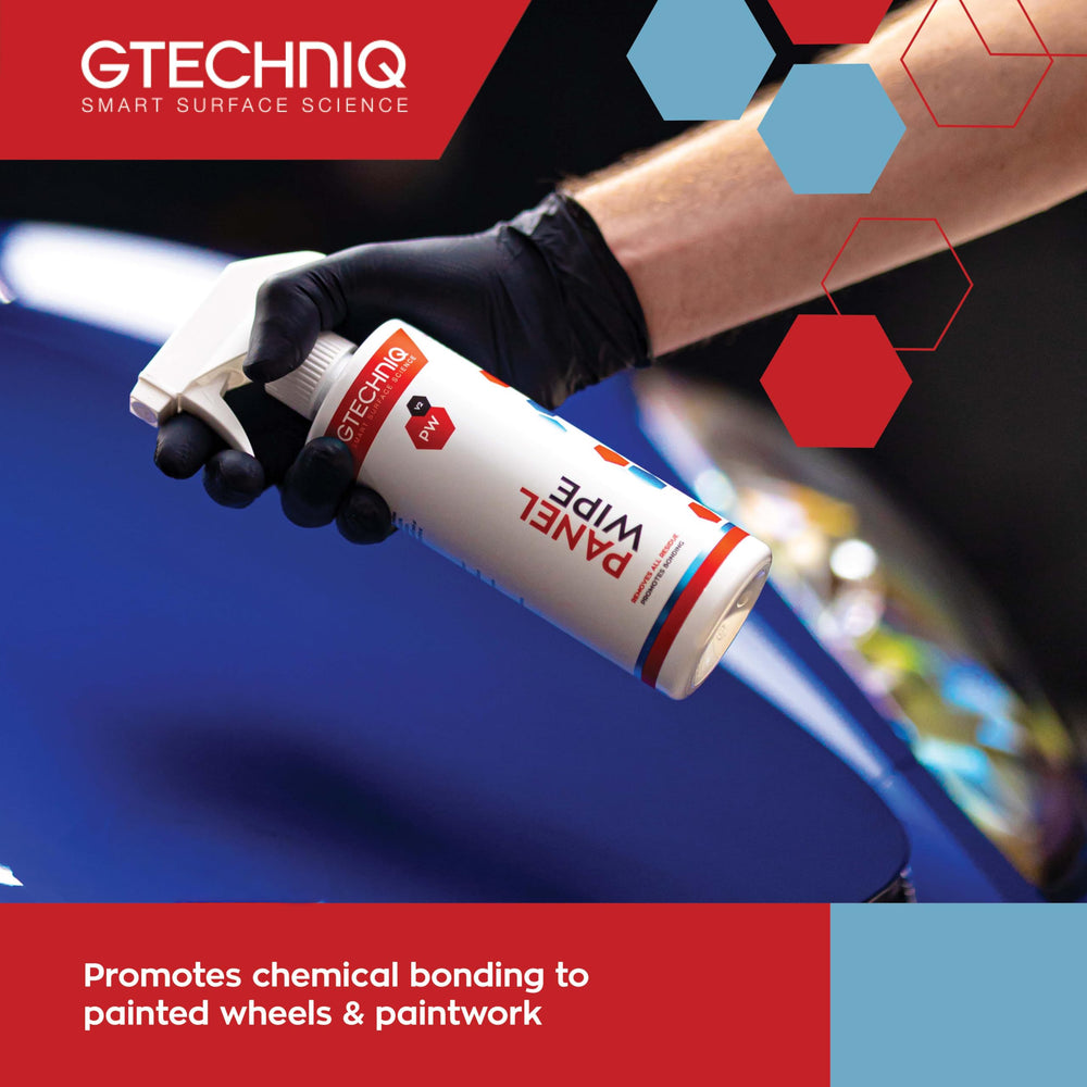 Gtechniq Panel Wipe surface-decontamination close-up shows prepared surface.