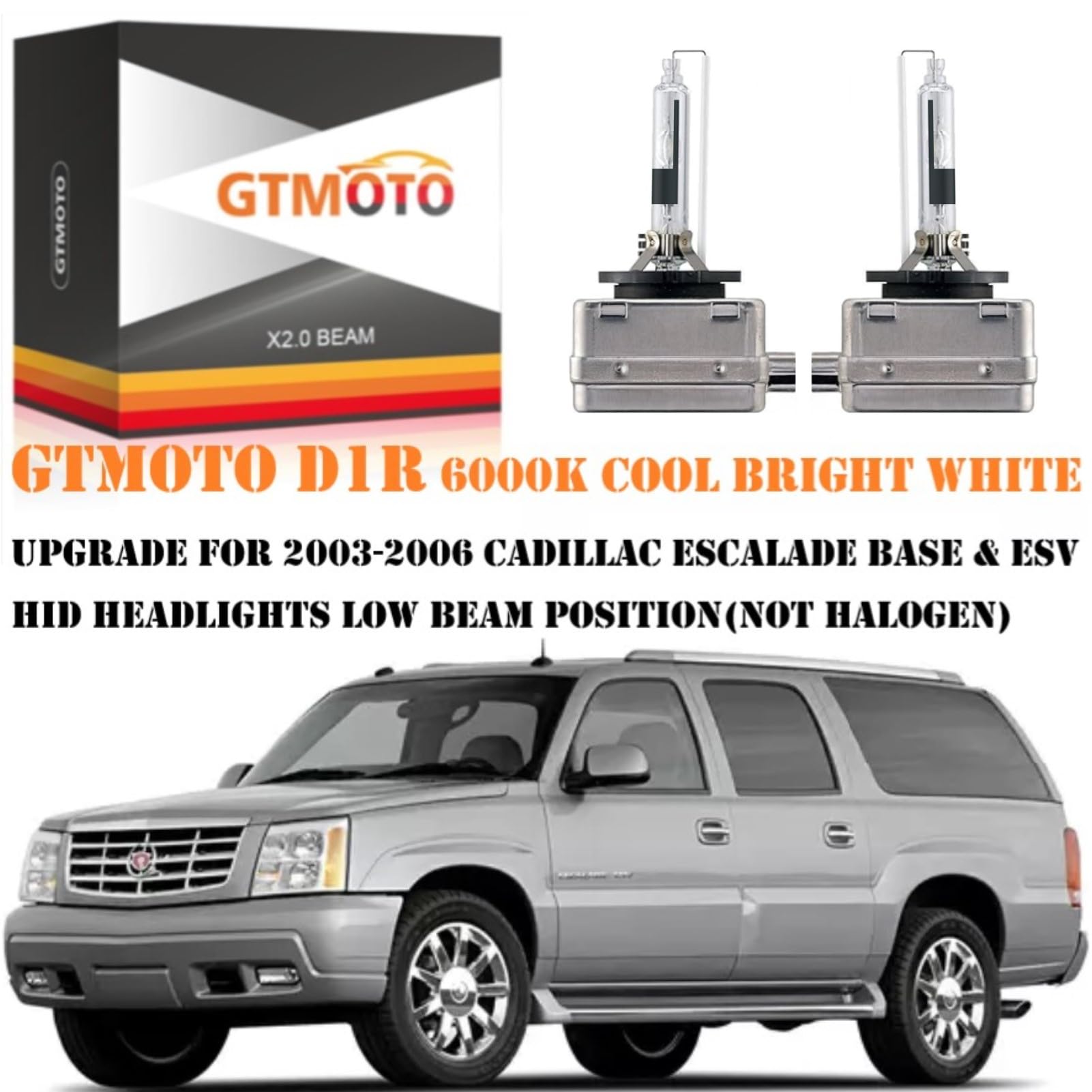 GTMOTO D1R bulbs paired set for upgraded Escalade Ext headlights