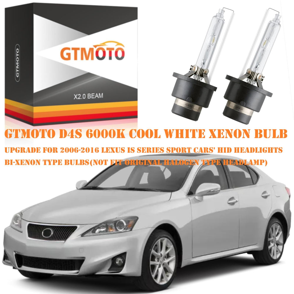 GTMOTO D4S xenon bulbs 6000K deliver crisp, daylight-like illumination.