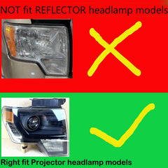 GTMOTO f150 projector headlamp bulbs with crisp beam focus.