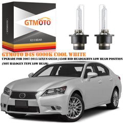 GTMOTO Lexus ES350 D4S bulb close-up 6000K glow for crisp illumination