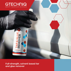 Gtechniq W7 tar and glue remover near exhaust area for clean finish