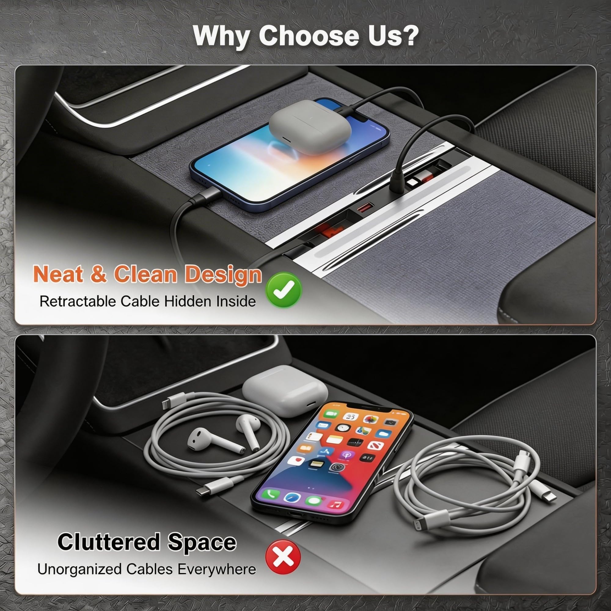 Guaiblue four-port charger powers phones, tablets, and accessories while driving.
