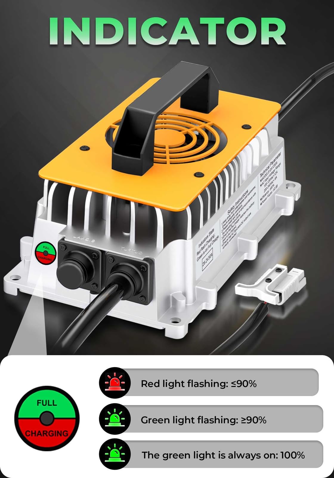Guanlan cooling fan in action keeps temperatures safe during charging.